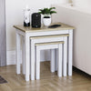 Wooden Nest of Tables 3 Piece Table Set Coffee Side Living Room Furniture