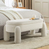 Storage Ottomans Bench Footstool Beige Sherpa Upholstered Bedroom Bed End Stool