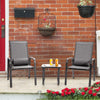 3PCS Conversation Furniture Patio Bistro Set Coffee Table and 2 Stackable Chair