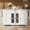 Kitchen Island on Wheels, Rolling Kitchen Storage Trolley with Worktop & Drawers