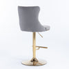 Velvet Swivel Bar Stools Set of 2 Swivel Kitchen Barstools Bar Chairs Grey Black