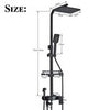Exposed Shower Taps Mixer Valve Black Bathroom Square Twin Head Bar Shower Set