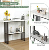 2-Tier White Marble Entryway Console Table Extra Long Foyer Couch Table