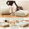 Bedroom Floor Couch Bean Bag Chair with Ottoman-Green
