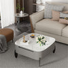Coffee Table with Drawer Side Table High Gloss White Stone Living Room Furniture