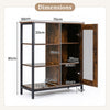 Home Bar Cabinet Coffee Station Cupboard Adjustable Interior Shelves