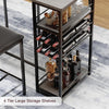 3 PCS Dining Table Set 2 Upholstered Chairs with Storage Shelves for Space