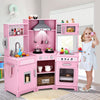 Kids Corner Wooden Playset Pretend Toddler Kitchens Cooking Toy Light