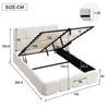 Upholstered Hydraulic Storage Bed Double 4ft6 with Velvet Headboard 135x190 cm