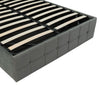 UPHOLSTERED OTTOMAN BED 4FT6 DOUBLE BED FRAME WITH STORAGE, VELVET FABRIC GREY