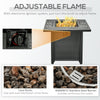 Square Propane Fire Pit Table 40000 BTU Gas Firepit w/ Rain Cover & Lava Rocks