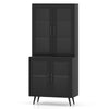 Modern Storage Cabinet Freestanding Sideboard with Adjustable Shelf-Black