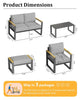 2Pcs Aluminum Patio Armchairs Set Thick Cushion Outdoor Garden Sofa Chairs