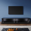 200cm Black Floating TV Cabinet Stand Unit High Gloss Storage Door Wall Mounted