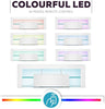 130cm TV Stand Cabinet White TV Unit with LED Lights High Gloss Storage D