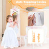 Kids Jewelry Cabinet Standing Children Jewelry Organizer w/Drawer-White