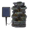 Garden Solar Water Feature LED Light Fountain Outdoor Indoor Resin Ornament Pump
