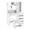 Dressing Table With 5 Drawers LED Mirror Set Makeup Desk Vanity Table Luaunjvrri
