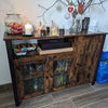 Large Industrial Glass Fronted Sideboard Storage Buffet Cabinet Kitchen Cupboard