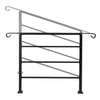 Heavy Duty Outdoor Handrail Black Wrought Iron 1-4 Steps Kit