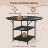 120 CM Round Dining Table Mid-Century Modern Kitchen Table for 4-6