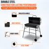 Large Oil Drum Charcoal BBQ Grill Barbecue Smoker Rack Portable Wheels Stand
