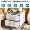 Modern LED Bedside Table with 2 Drawers Bedside Cabinet with Wireless Charging