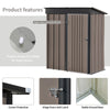 5 X 3FT Metal Garden Shed Outdoor Storage Cabinet House Box Pent Roof Lockable