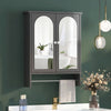 Black Bathroom Mirror Cabinet With Laundry Rack Wall Mounted For Bathroom Modern