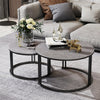 Coffee Tables for Living Room Set of 2 Modern Nesting Coffee Tables Black Finish