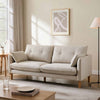 DUSK Shoreditch 3 Seater Pocket Sprung Sofa Natural Beige & Wooden Legs