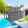 Outdoor Pool Float Storage Box with Wheels, PE Rattan Organizer for Patio & Pool