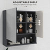 Wall Mounted Bathroom Storage Cupboard W/ Mirror and Shelf, Light Grey