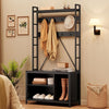 5in1 Coat Hall Tree Bench Coat Rack Shoe Storage Entryway Bench w/ Cubbies