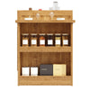 Extendable Dining Bar Table Wooden Kitchen Island with Cabinets & LED Lighting