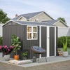 Garden Shed With Window Doors Outdoor Steel Apex Roof Tool Foundation