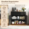 Sideboard Buffet Cabinet Wooden Coffee Bar Station Table w/Storage-Black