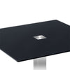 Jet Large Black Glass Dining Table With Chrome Supports