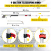 20FT Telescopic Pressure Washer Lance Wand 4000Psi Roof Gutter Cleaning Tool Set