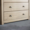 5 Drawer Chest of Drawers Narrow Solid Pine Wood Waxed Storage Bedroom Furniture