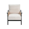 Wooden Frame Armchair Upholstered Fabric Single Sofa Mid-Century Rattan Chair UK