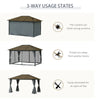 Heavy Duty Gazebo Metal 4 x 3m Outdoor Garden Shelter Hard Top Roof Patio Canopy