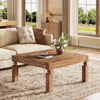 Square Wood Coffee Table, 39-Inch Farmhouse Accent Center Table for Living Room