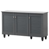 Shoe Storage Cabinet 3 Slatted Doors Rack Cupboard Stand Drawer Unit Footwear