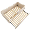 3FT SINGLE DAYBED WITH PULL OUT TRUNDLE CHILDREN KIDS JUNIOR TODDLER BED BEIGE