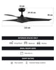 VONLUCE 52" Modern Ceiling Fan w Light & Remote 6 Speeds Reversible Motor 132cm
