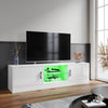 150cm White High Gloss TV Stand Cabinet TV Unit with LED Lights Storage Doors