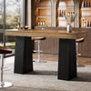 63-Inch Farmhouse Bar Table, Wood Counter Height Table for Kitchen Pub,Brown
