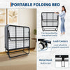 75" x 31" Foldable Bed with Memory Foam Mattress Guest Bed Metal Frame w/ Wheel