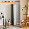 Metal Locker Storage Cabinet Cupboard 71" Tall Lockable Metal Locker with 2 Door